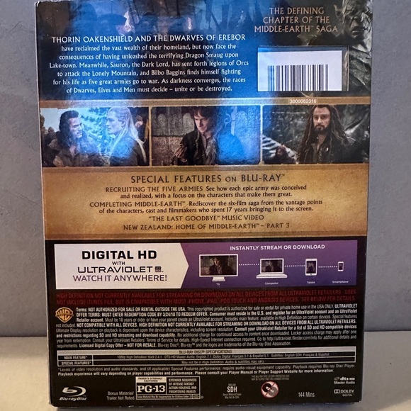The Hobbit: The Battle of the Five Armies Blu-ray + DVD + Digital HD - Picture 2 of 3
